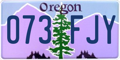 OR license plate 073FJY