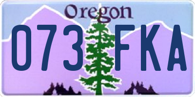 OR license plate 073FKA