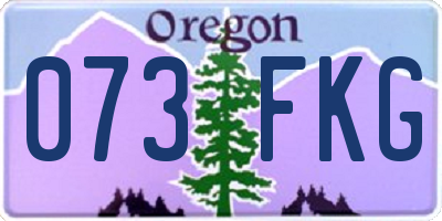 OR license plate 073FKG