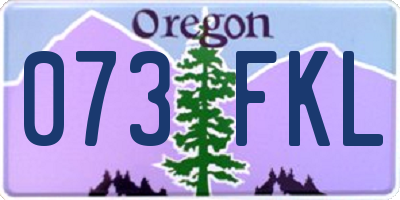 OR license plate 073FKL