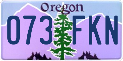 OR license plate 073FKN