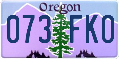 OR license plate 073FKO
