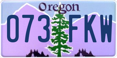 OR license plate 073FKW
