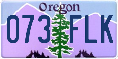 OR license plate 073FLK