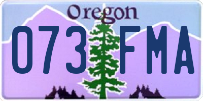 OR license plate 073FMA