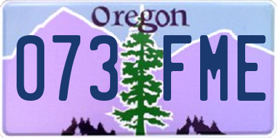 OR license plate 073FME