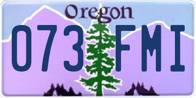 OR license plate 073FMI