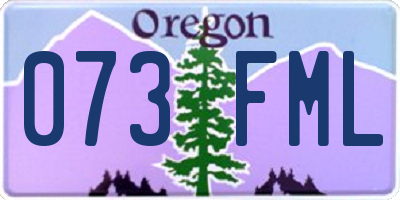 OR license plate 073FML