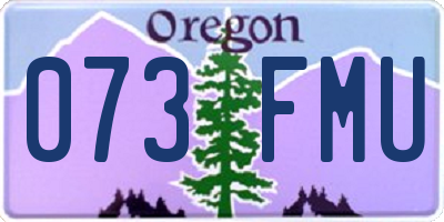 OR license plate 073FMU