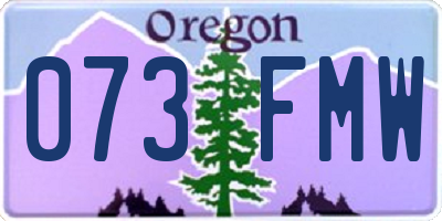 OR license plate 073FMW