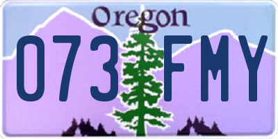 OR license plate 073FMY