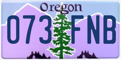 OR license plate 073FNB
