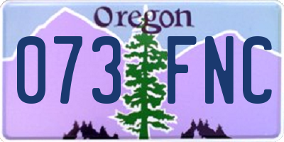 OR license plate 073FNC