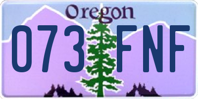 OR license plate 073FNF