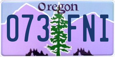 OR license plate 073FNI