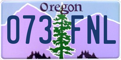 OR license plate 073FNL