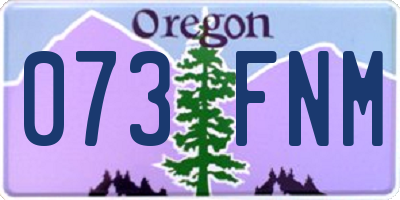 OR license plate 073FNM