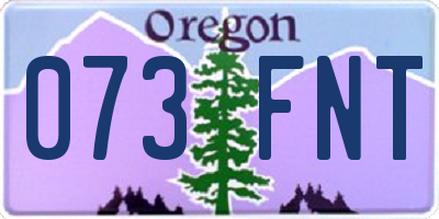 OR license plate 073FNT
