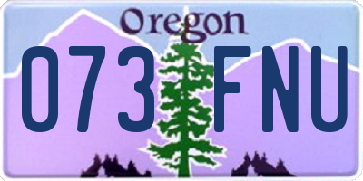 OR license plate 073FNU