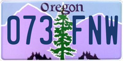 OR license plate 073FNW