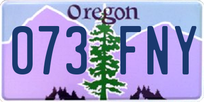 OR license plate 073FNY
