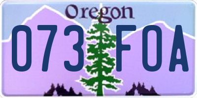 OR license plate 073FOA