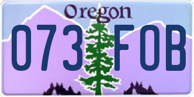 OR license plate 073FOB