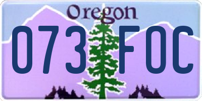 OR license plate 073FOC