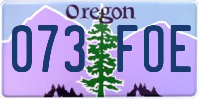 OR license plate 073FOE