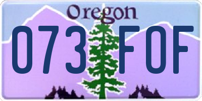 OR license plate 073FOF