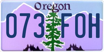 OR license plate 073FOH