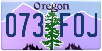 OR license plate 073FOJ