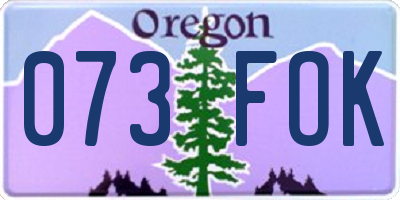 OR license plate 073FOK