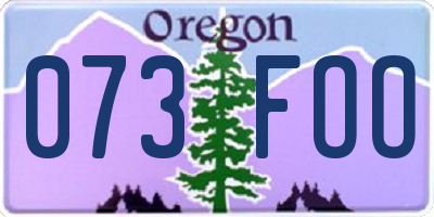 OR license plate 073FOO