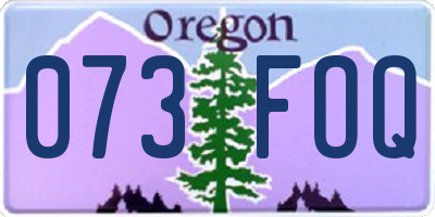OR license plate 073FOQ