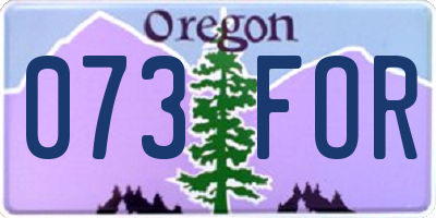 OR license plate 073FOR