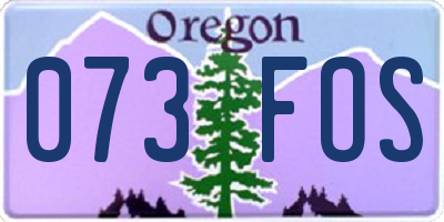 OR license plate 073FOS