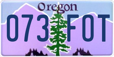 OR license plate 073FOT