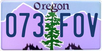 OR license plate 073FOV