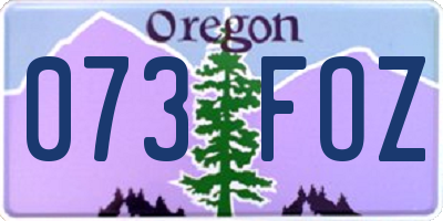 OR license plate 073FOZ