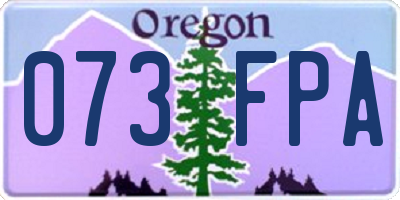 OR license plate 073FPA