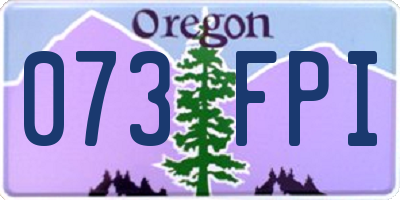 OR license plate 073FPI