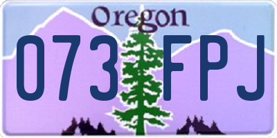 OR license plate 073FPJ