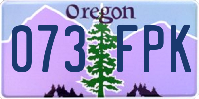 OR license plate 073FPK
