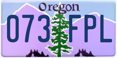 OR license plate 073FPL