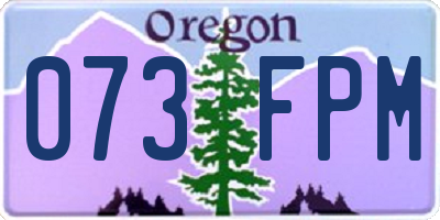 OR license plate 073FPM