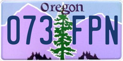 OR license plate 073FPN