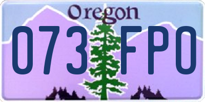 OR license plate 073FPO