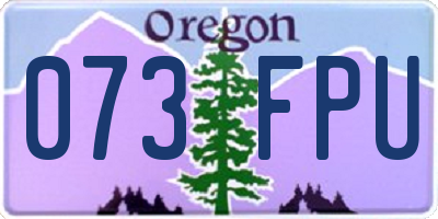 OR license plate 073FPU