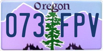 OR license plate 073FPV